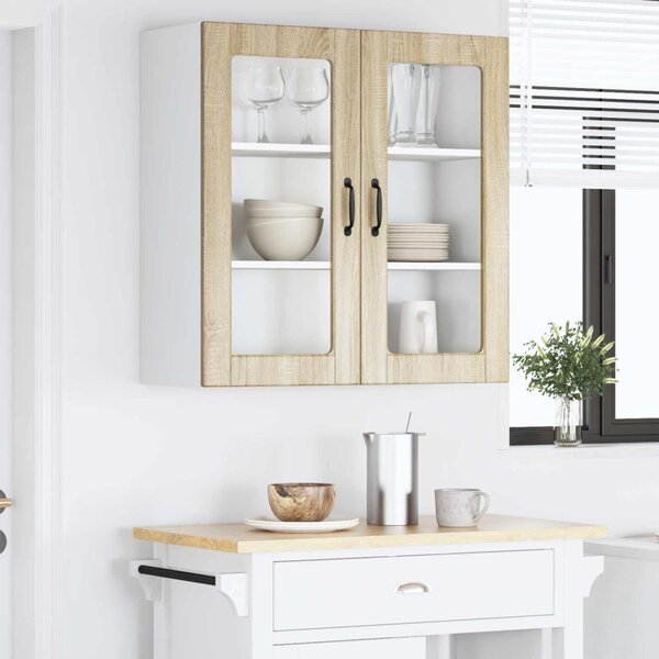 Fali üveges szekrény PORTO Sonoma tölgy 80 x 31 x 80 cm Faanyag