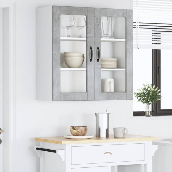 Fali üveges szekrény PORTO Beton Szürke 80 x 31 x 80 cm Faanyag