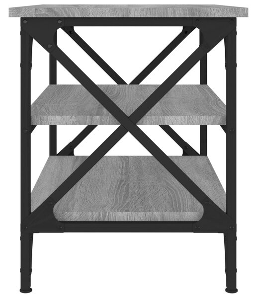 Szürke sonoma színű szerelt fa kisasztal 55x38x45 cm