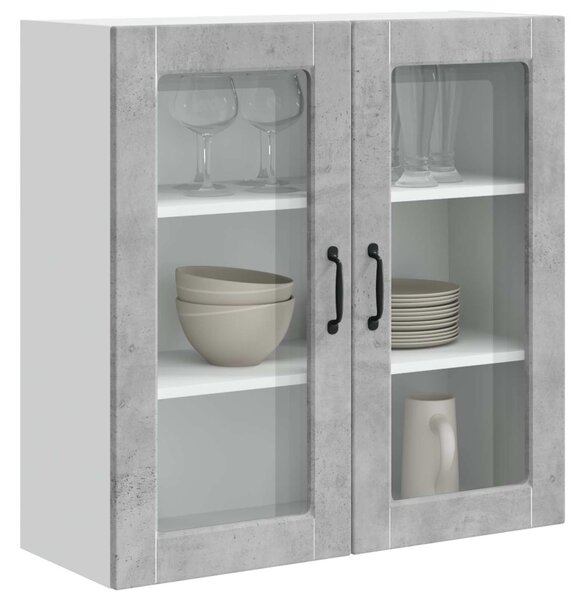 Fali üveges szekrény PORTO Beton Szürke 80 x 31 x 80 cm Faanyag