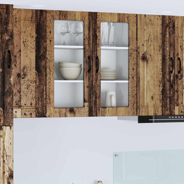 Fali üveges szekrény PORTO Öreg fa 80 x 31 x 80 cm Faanyag