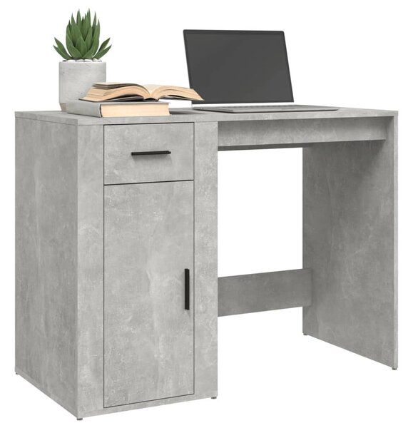 Betonszürke szerelt fa íróasztal 100x49x75 cm