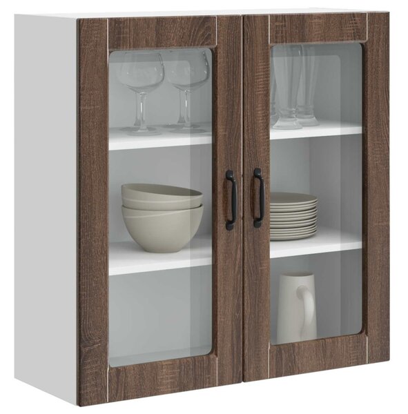 Fali üveges szekrény PORTO Barna Tölgy 80 x 31 x 80 cm Faanyag