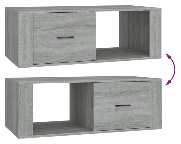 Szürke sonoma szerelt fa dohányzóasztal 100x50,5x35 cm