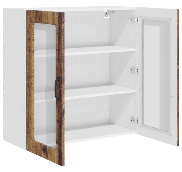 Fali üveges szekrény PORTO Öreg fa 80 x 31 x 80 cm Faanyag