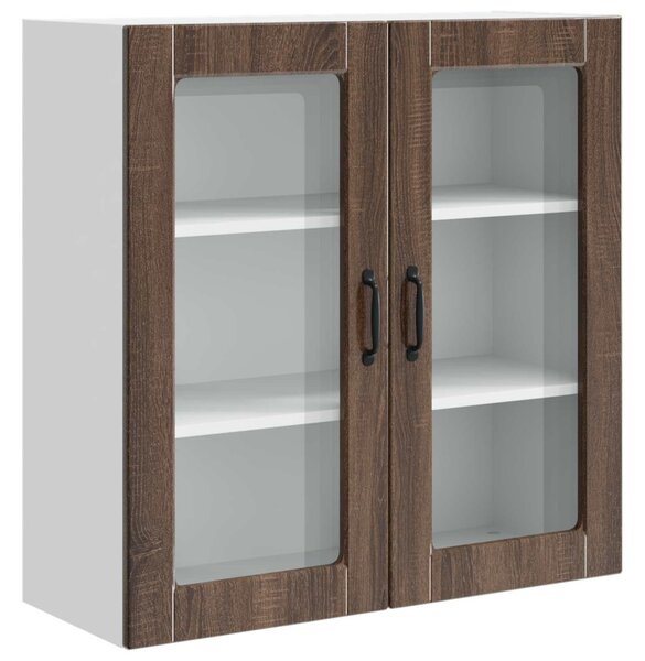 Fali üveges szekrény PORTO Barna Tölgy 80 x 31 x 80 cm Faanyag