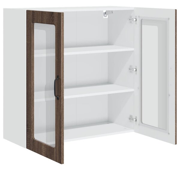 Fali üveges szekrény PORTO Barna Tölgy 80 x 31 x 80 cm Faanyag