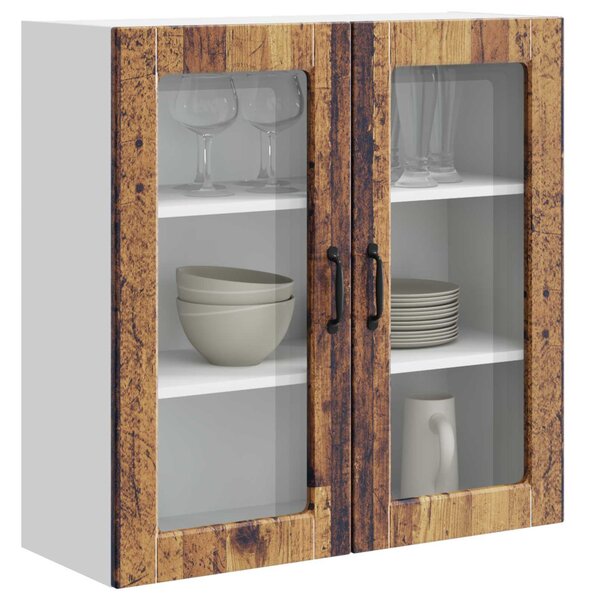 Fali üveges szekrény PORTO Öreg fa 80 x 31 x 80 cm Faanyag