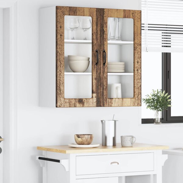 Fali üveges szekrény PORTO Öreg fa 80 x 31 x 80 cm Faanyag