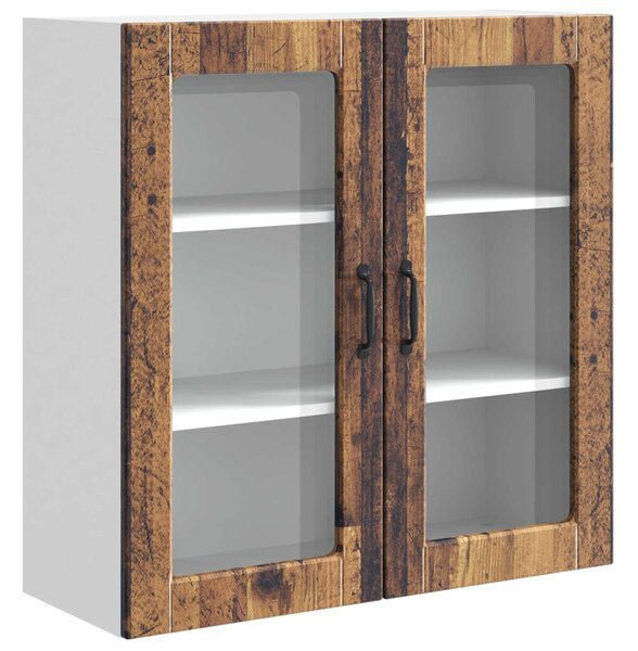 Fali üveges szekrény PORTO Öreg fa 80 x 31 x 80 cm Faanyag