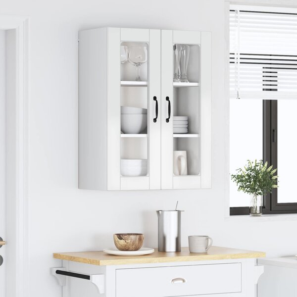 Fali üveges szekrény PORTO Magas Fényű Fehér 60 x 31 x 80 cm
