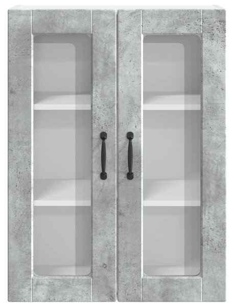 Fali üveges szekrény PORTO Beton Szürke 60 x 31 x 80 cm Faanyag