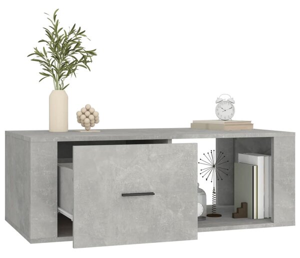 Betonszürke szerelt fa dohányzóasztal 100x50,5x35 cm
