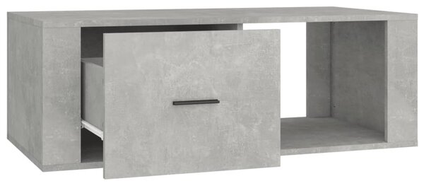 Betonszürke szerelt fa dohányzóasztal 100x50,5x35 cm
