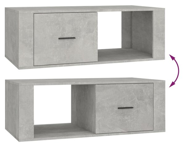 Betonszürke szerelt fa dohányzóasztal 100x50,5x35 cm