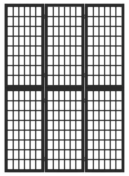 3 paneles fekete japán stílusú összecsukható paraván 120x170 cm