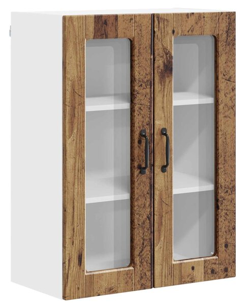Fali üveges szekrény PORTO Öreg fa 60 x 31 x 80 cm Faanyag