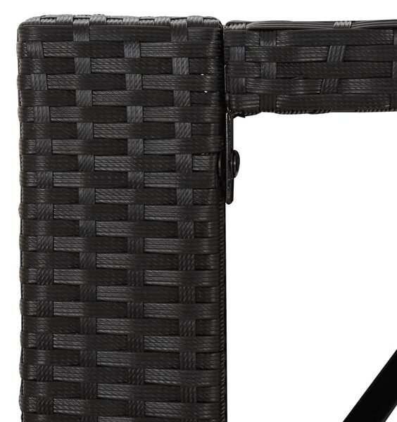 5 részes fekete polyrattan kerti bárszett párnával
