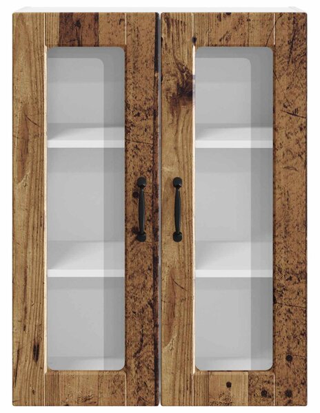 Fali üveges szekrény PORTO Öreg fa 60 x 31 x 80 cm Faanyag
