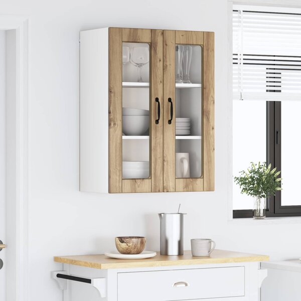 Fali üveges szekrény PORTO Artisan tölgy 60 x 31 x 80 cm