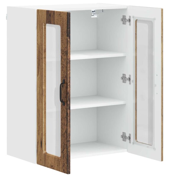 Fali üveges szekrény PORTO Öreg fa 60 x 31 x 80 cm Faanyag