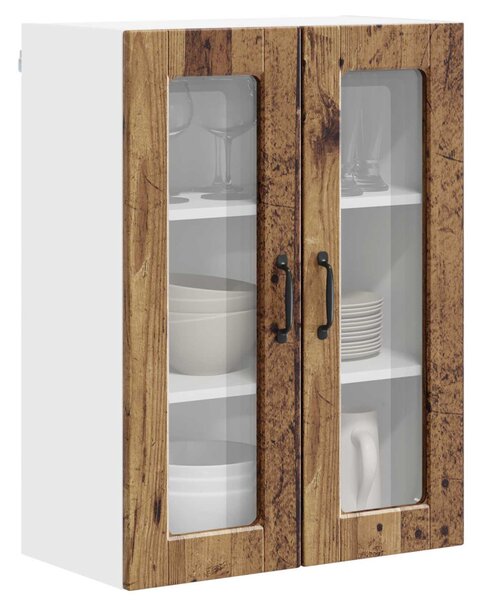 Fali üveges szekrény PORTO Öreg fa 60 x 31 x 80 cm Faanyag