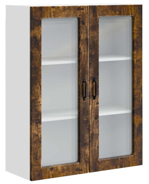 Fali üveges szekrény PORTO Füstölt tölgy 80 x 31 x 100 cm