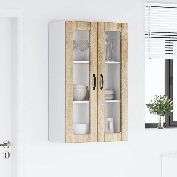 Fali üveges szekrény PORTO Sonoma tölgy 60 x 31 x 100 cm