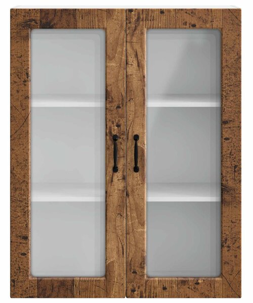 Fali üveges szekrény PORTO Öreg fa 80 x 31 x 100 cm Faanyag