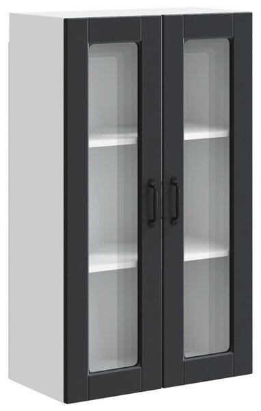Fali üveges szekrény PORTO Fekete 60 x 31 x 100 cm Faanyag