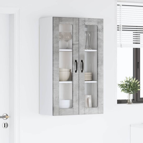 Fali üveges szekrény PORTO Beton Szürke 60 x 31 x 100 cm
