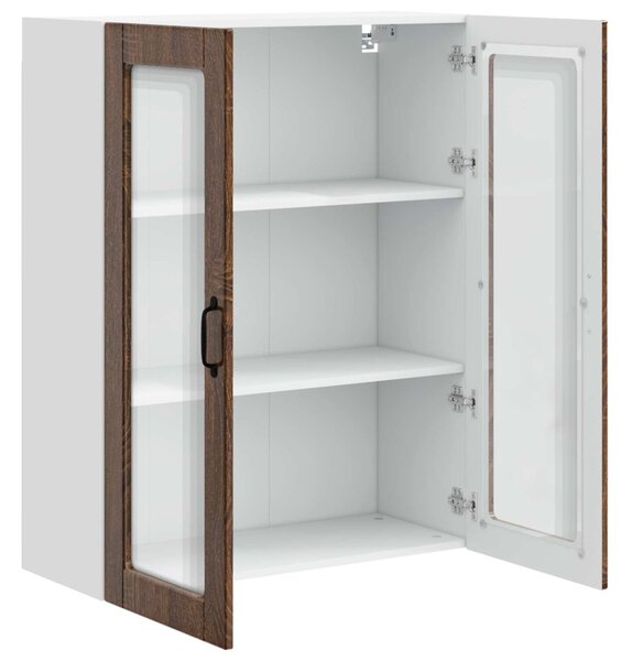 Fali üveges szekrény PORTO Barna Tölgy 80 x 31 x 100 cm Faanyag