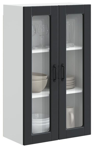 Fali üveges szekrény PORTO Fekete 60 x 31 x 100 cm Faanyag