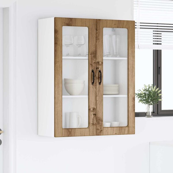 Fali üveges szekrény PORTO Artisan tölgy 80 x 31 x 100 cm