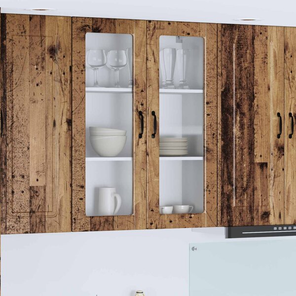 Fali üveges szekrény PORTO Öreg fa 80 x 31 x 100 cm Faanyag