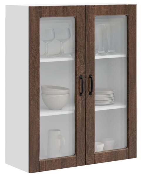Fali üveges szekrény PORTO Barna Tölgy 80 x 31 x 100 cm Faanyag