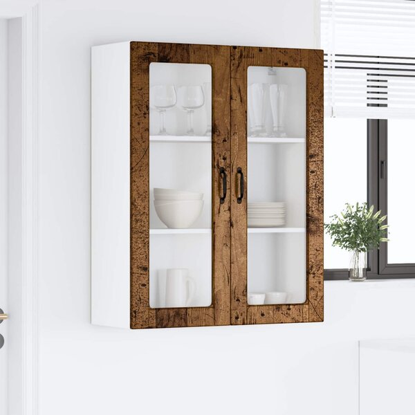 Fali üveges szekrény PORTO Öreg fa 80 x 31 x 100 cm Faanyag