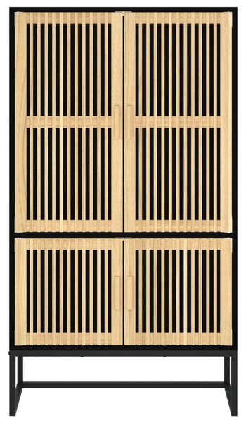 Fekete szerelt fa magasszekrény 70 x 35 x 125 cm