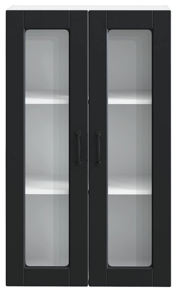 Fali üveges szekrény PORTO Fekete 60 x 31 x 100 cm Faanyag