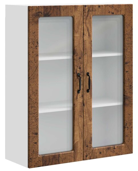 Fali üveges szekrény PORTO Öreg fa 80 x 31 x 100 cm Faanyag