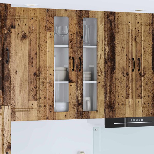 Fali üveges szekrény PORTO Öreg fa 60 x 31 x 100 cm Faanyag