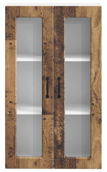 Fali üveges szekrény PORTO Öreg fa 60 x 31 x 100 cm Faanyag