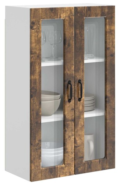 Fali üveges szekrény PORTO Füstölt tölgy 60 x 31 x 100 cm