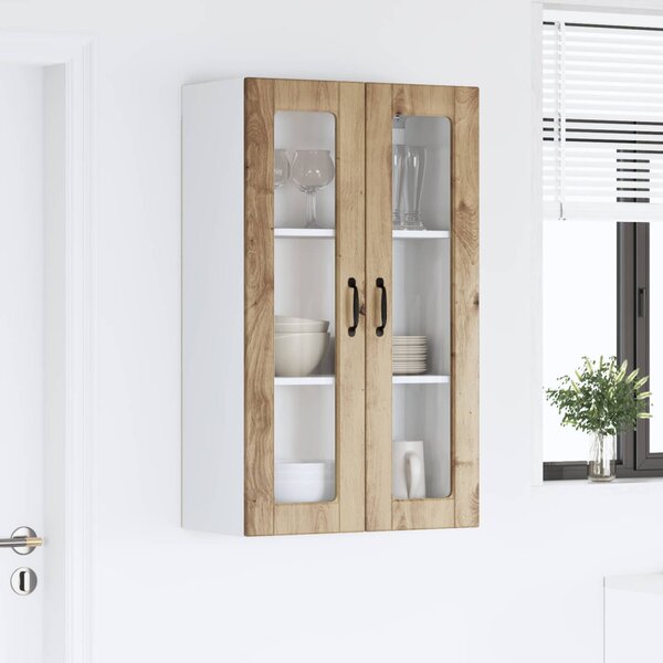 Fali üveges szekrény PORTO Artisan tölgy 60 x 31 x 100 cm