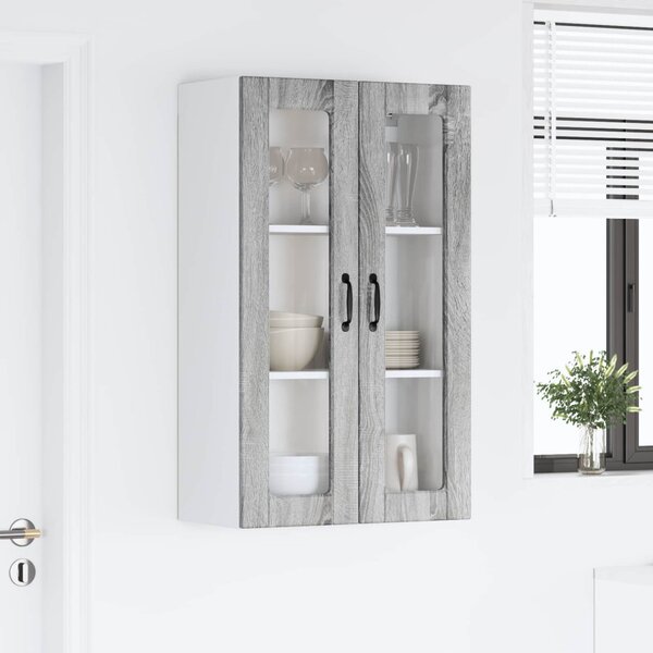 Fali üveges szekrény PORTO Szürke Sonoma 60 x 31 x 100 cm