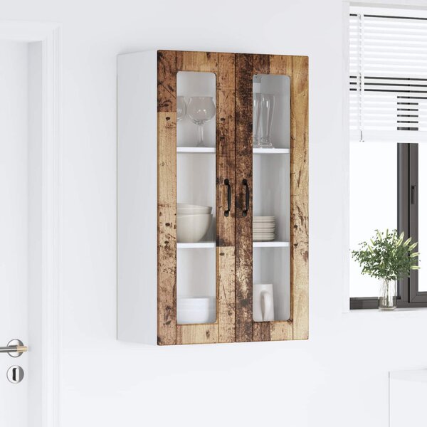 Fali üveges szekrény PORTO Öreg fa 60 x 31 x 100 cm Faanyag