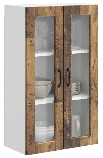 Fali üveges szekrény PORTO Öreg fa 60 x 31 x 100 cm Faanyag