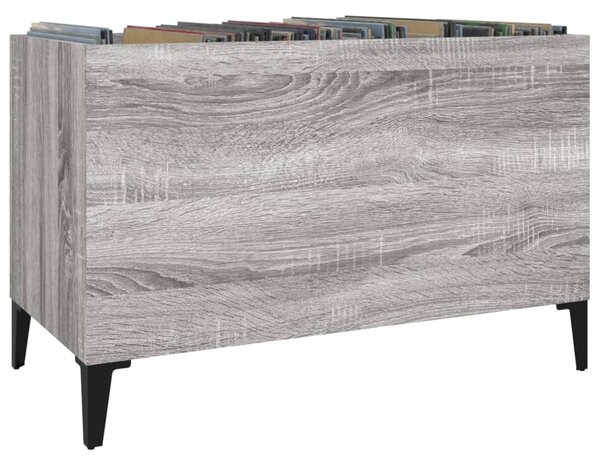 Szürke sonoma színű szerelt fa hanglemezszekrény 74,5x38x48 cm