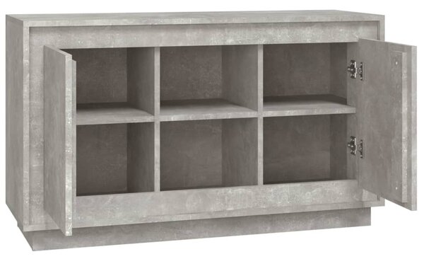 Betonszürke szerelt fa tálalószekrény 102x35x60 cm