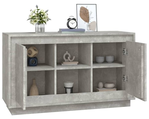Betonszürke szerelt fa tálalószekrény 102x35x60 cm